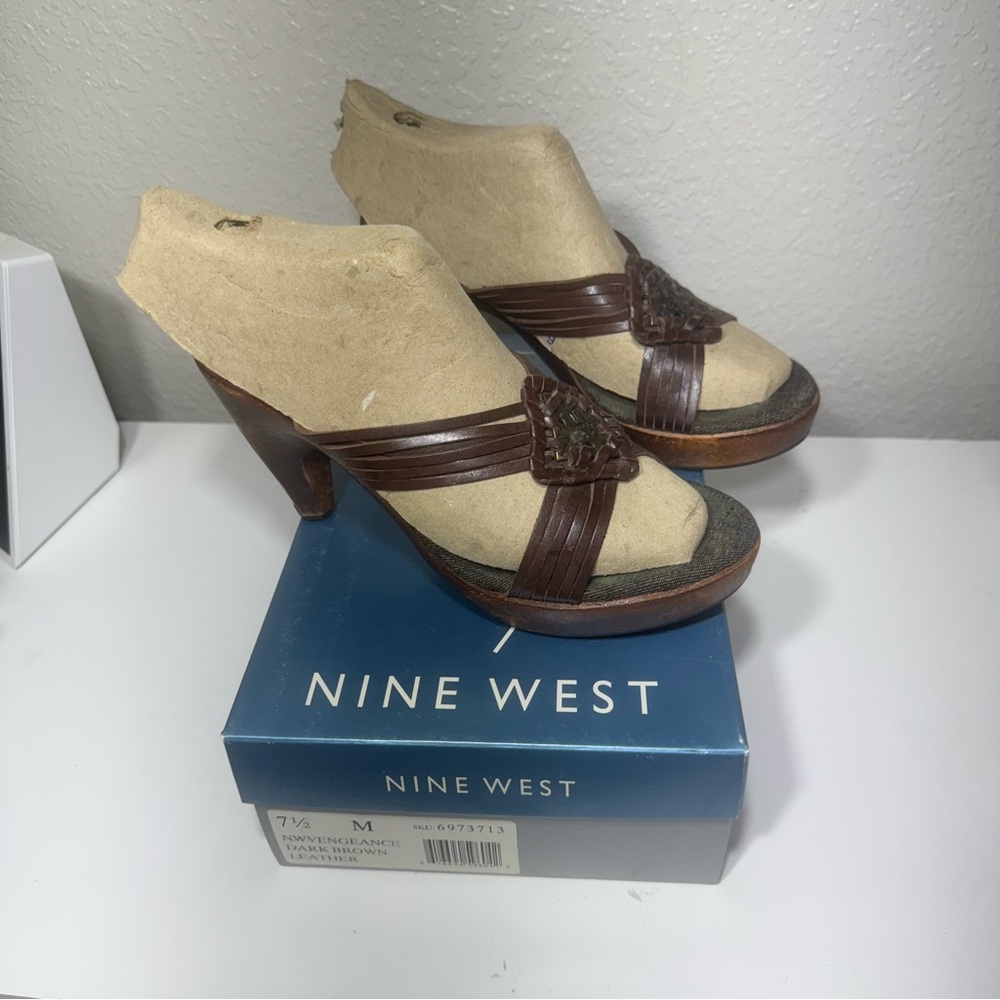 Nine West Women's Brown Wood Heels
